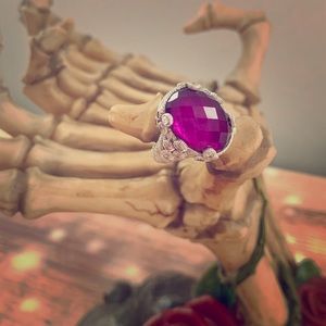 Judith Ripka Purple Cubic Zirconia Vintage Ring